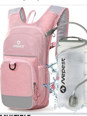 Nepest Kids Mini Water Backpack with 1.5L Water Bladder for Hiking Cycling Run